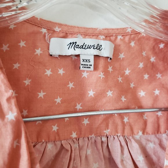 Madewell Peach Orange Coral Star Wrap Top XXS - Picture 7 of 8